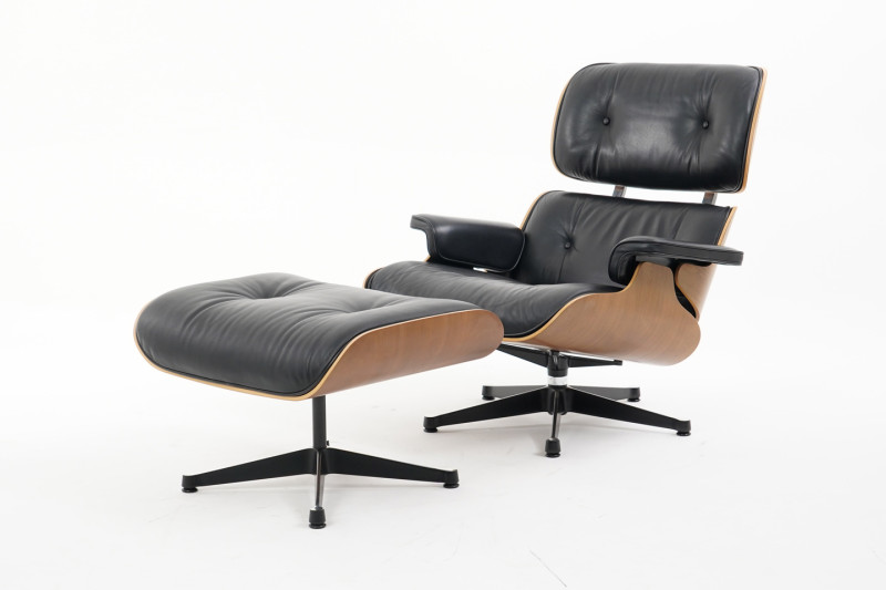 Vitra Eames Lounge Chair XL & Ottoman Leder / Schwarz