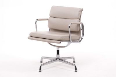 Vitra Soft Pad EA 208 Bezoekersstoel Leder / Wit
