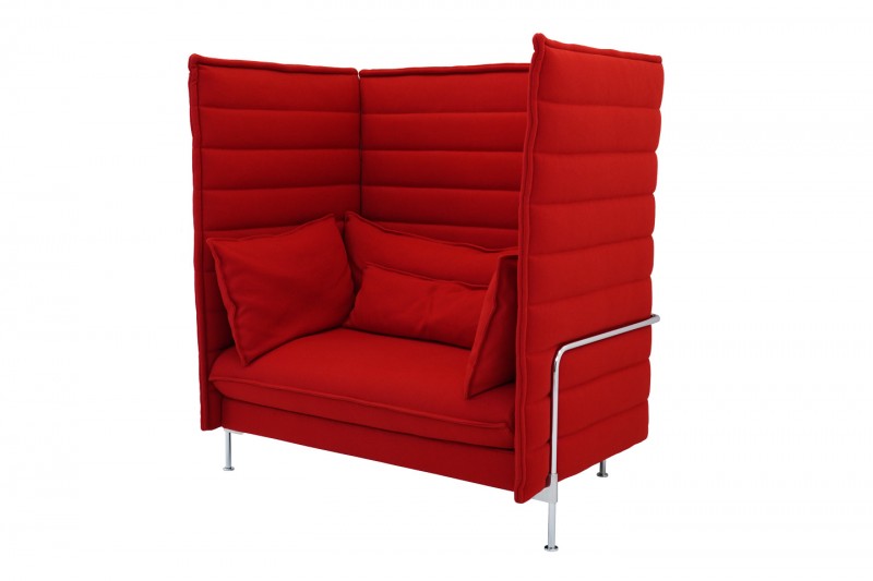 Vitra Alcove Highback Love Seat Fabric / Red