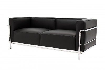 Cassina LC3 Le Corbusier 2-er Sofa Leder / Schwarz