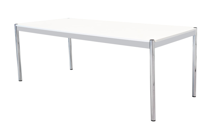 USM Haller Schreibtisch Agglo Micro Sivec / Weiß 200 x 75 cm