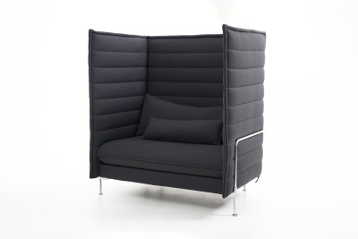 Vitra Alcove Highback Love Seat Stoff / Dunkelgrau