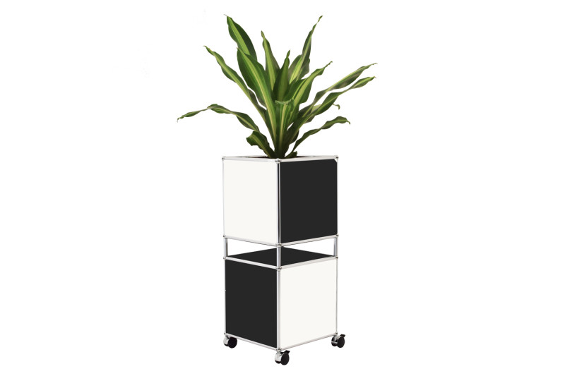 USM Haller Pot de Fleurs Noir Graphite / Blanc Pur