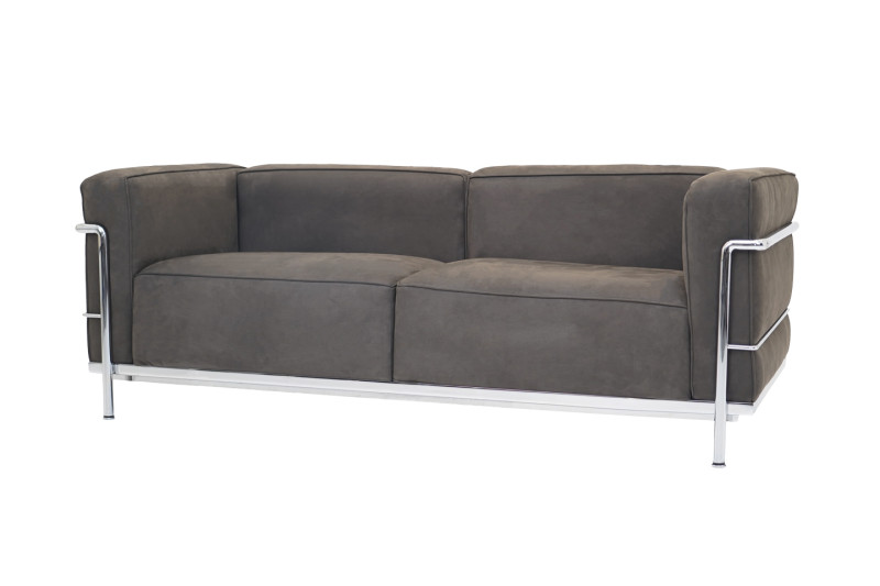 Cassina LC3 Le Corbusier Canapé 2 places daim / gris