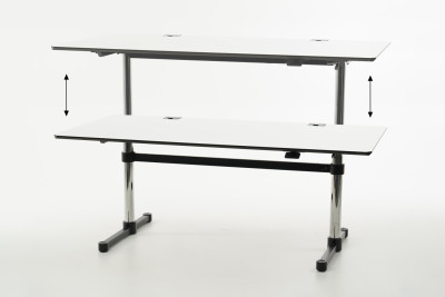 Escritorio regulable en altura USM Kitos M Resina / Blanco 200 x 100 cm