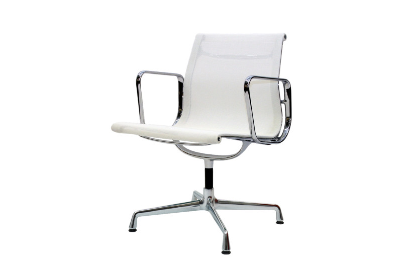 Vitra Aluminium Group EA 108 Bezoekersstoel Net / Wit