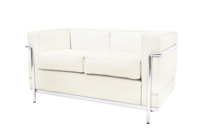 Cassina LC2 Le Corbusier 2-Sitzer Leder / Weiß / Bianco