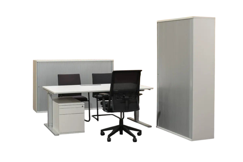 Vitra Aluminium Group EA 108 Bezoekersstoel Leder / Zwart
