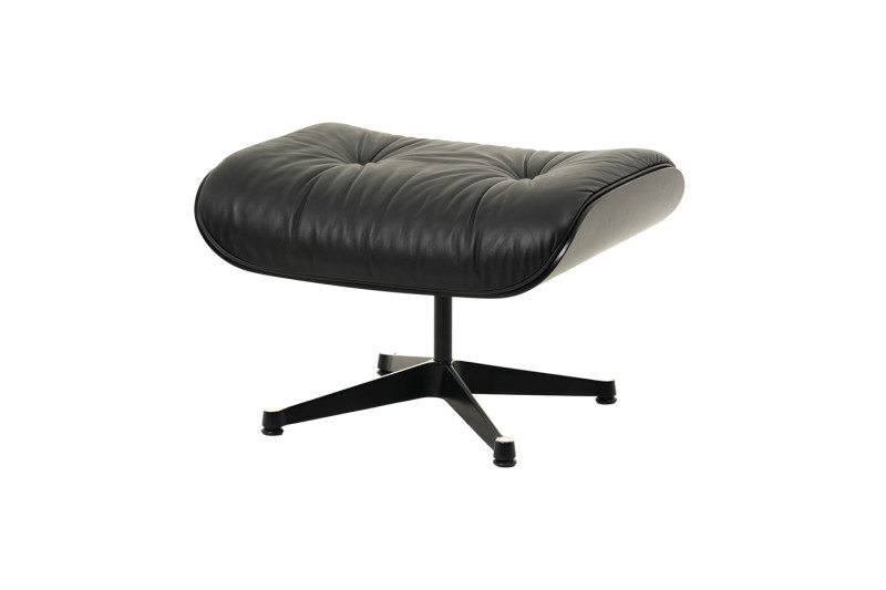 Vitra Ottoman für Lounge Chair Leder / Schwarz