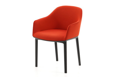 Vitra Softshell Silla tela / marrón / rojo