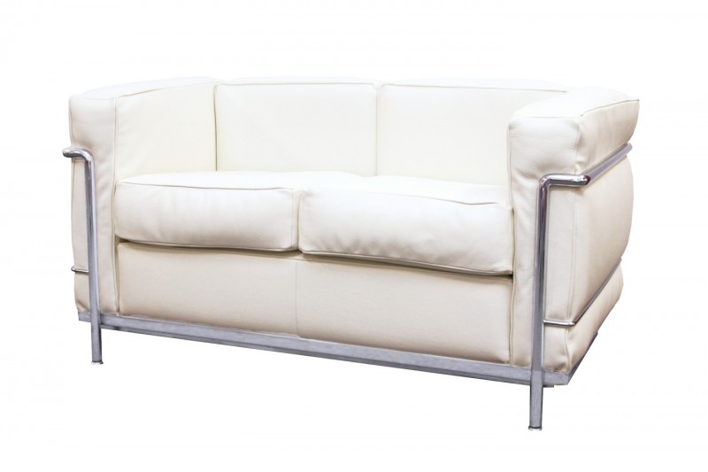 Cassina LC2 Le Corbusier Two-Seater Leather / Cream White