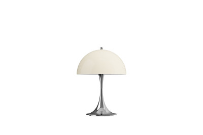 Louis Poulsen Panthella V3 Mini 250 Portable (In- & Outdoor) Tischlampe / Chrome Opal Beige
