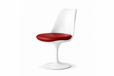 Knoll International Saarinen Tulip Stuhl Weiß / Rot