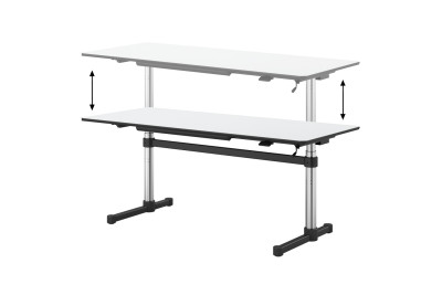 Height-adjustable desk USM Kitos M Resin / White 200 x 100 cm