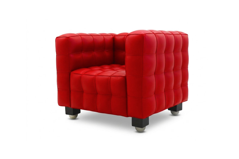 Wittmann Kubus Sessel Leder / Rot