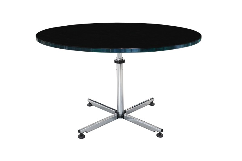 USM Kitos Mesa de Reunión Cristal / Negro Ø 120 cm