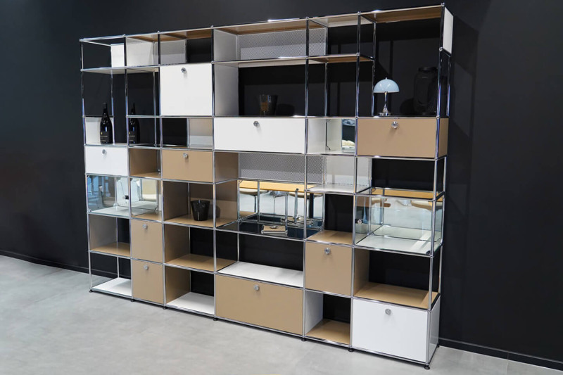 USM Haller Wohnwand Reinweiß RAL 9010 & USM Beige