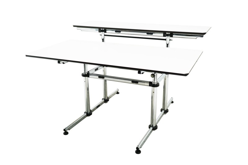 USM Kitos M Schreibtisch / Projekttisch manuell höhenverstellbar Kunstharz / Weiß 150 x 75 cm