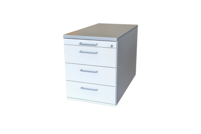 König + Neurath Rollcontainer / silbergrau / weiß