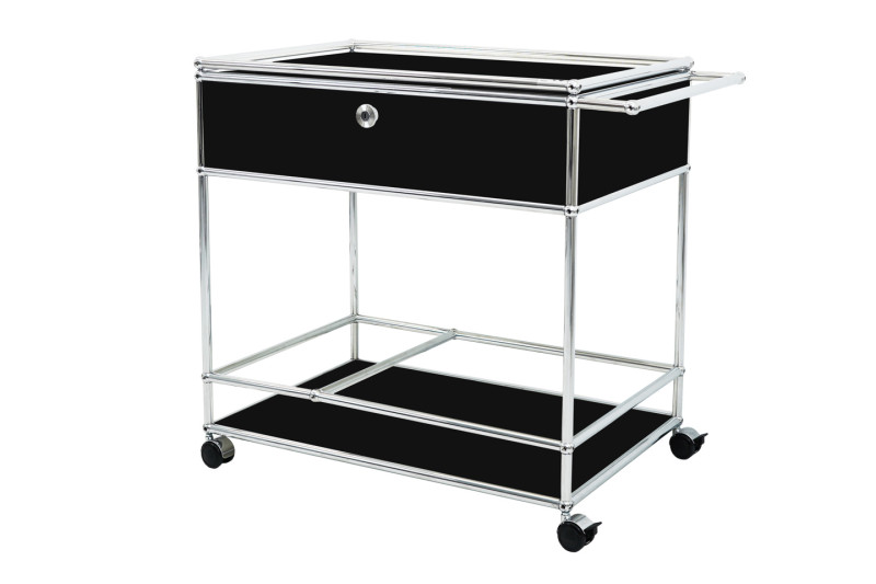 USM Haller Serving Cart Glass / Pure White RAL 9010