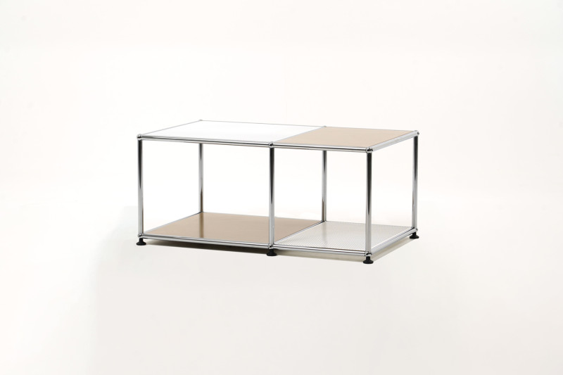 USM Haller Beistelltisch 85 x 50 cm Beige / Reinweiß RAL 9010