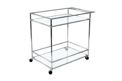 USM Haller Barwagen / Servierwagen Klarglas 75 x 50 cm