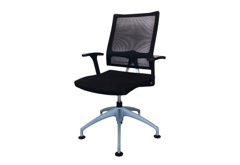 Vitra Aluminium Group EA 108 Silla de Reunion Piel / Negro