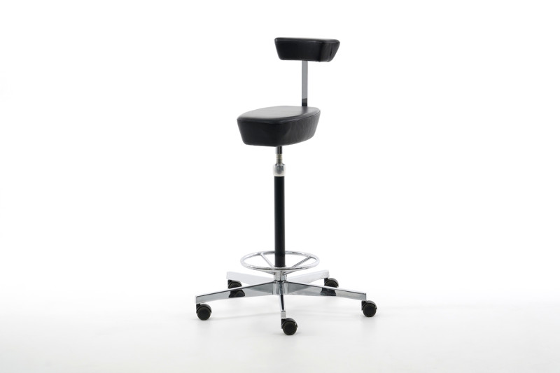 Vitra Nelson Perch Barhocker Leder / Schwarz