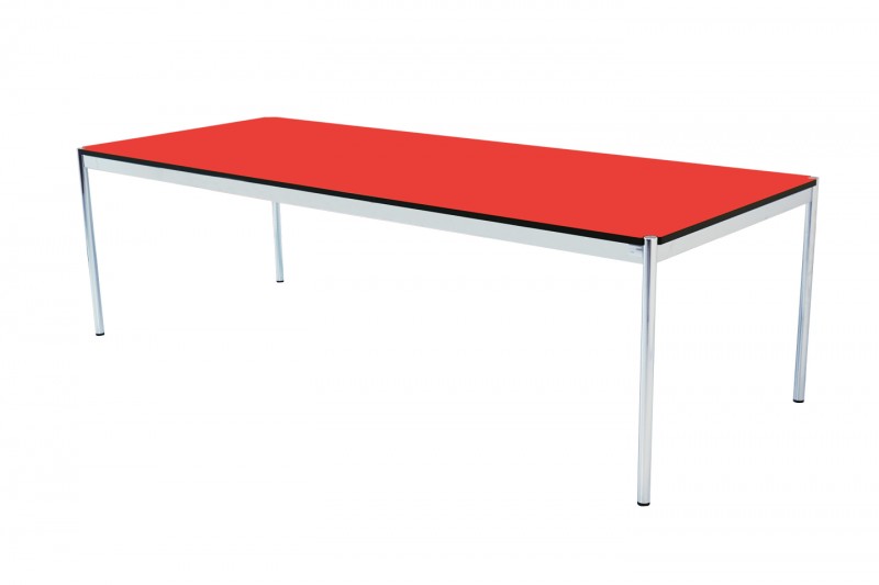 USM Haller Mesa de Conferencia Resina sintética / Rojo 250 x 100 cm