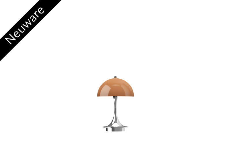 Louis Poulsen Panthella "The Originals" 160 V3 (In- & Outdoor) Tischlampe / Chrome Opal Braun