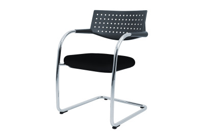 Vitra VisaVis Freischwinger Stoff / Schwarz