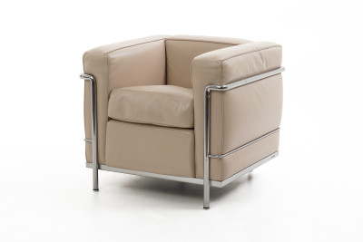 Cassina LC2 Le Corbusier Sessel Leder / Beige