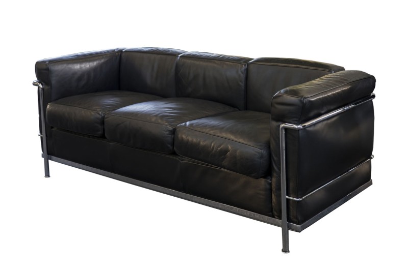 Cassina LC2 Le Corbusier 3-seater sofa leather / black
