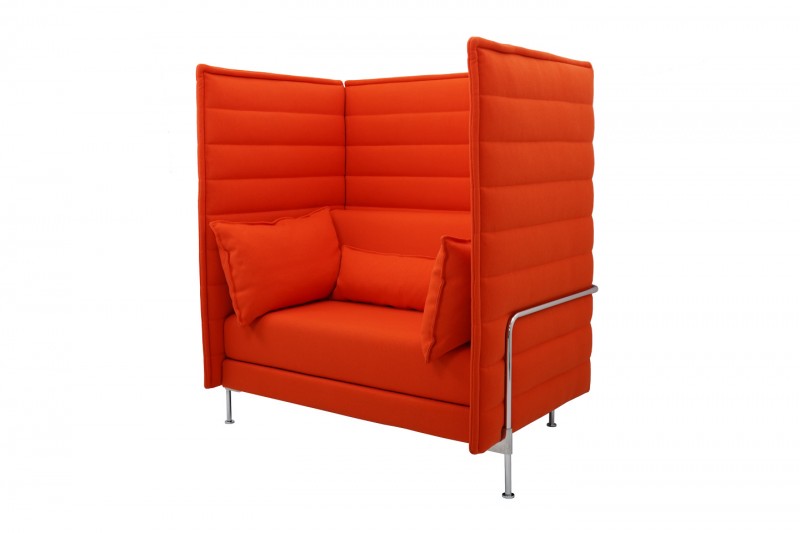 Vitra Alcove Highback Love Seat Stoff / Orange Rot