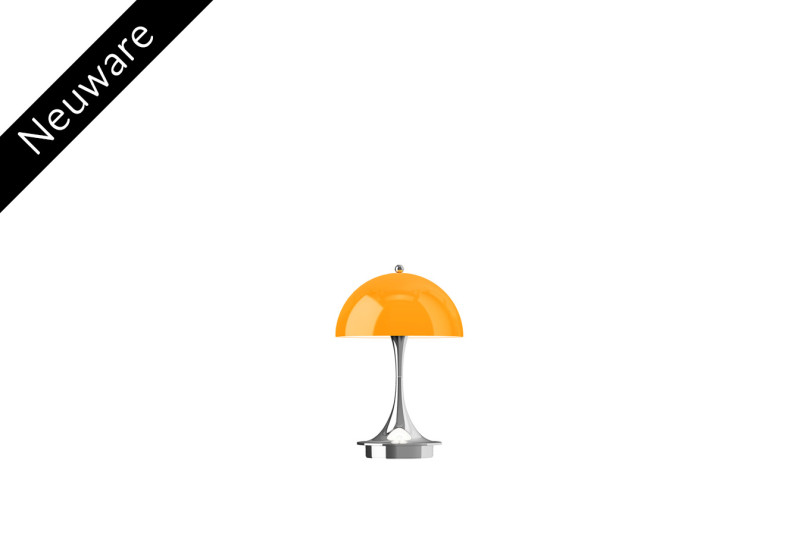 Louis Poulsen Panthella "The Originals" 160 V3 (In- & Outdoor) Tischlampe / Chrome Opal Orange