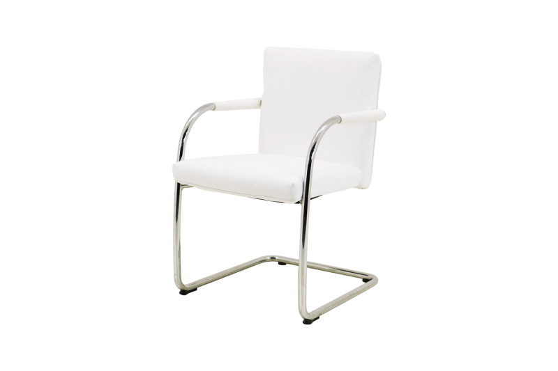 Vitra VisaSoft Freischwinger Leder / Weiß *nicht stapelbar*