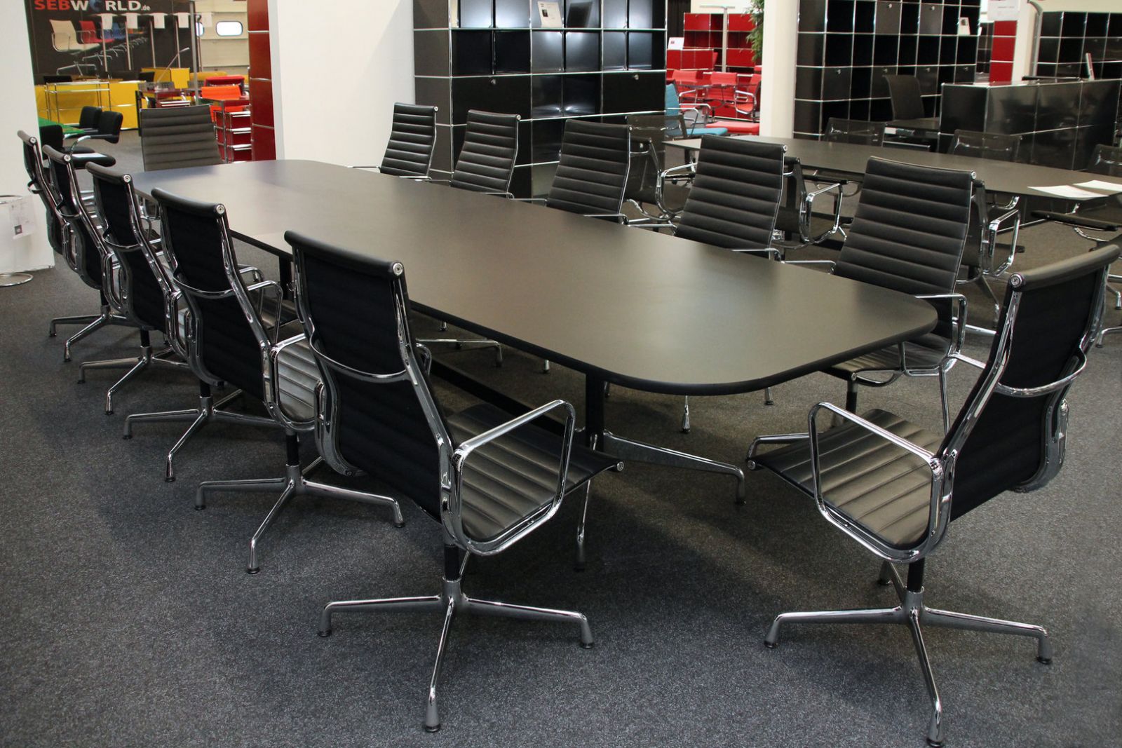 Vitra Conference Table Synthetic Resin / Black 430 x 128 cm