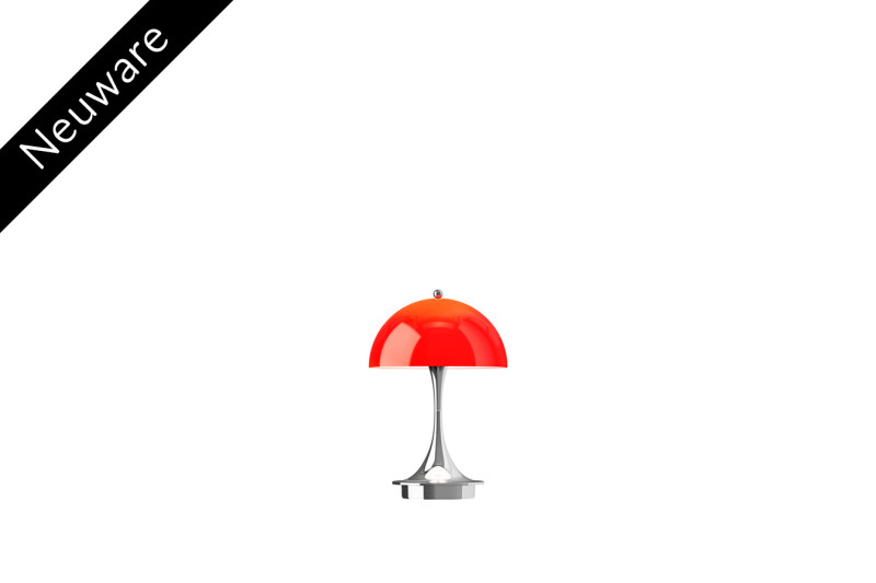 Louis Poulsen Panthella "The Originals" 160 V3 (In- & Outdoor) Tischlampe / Chrome Opal Rot