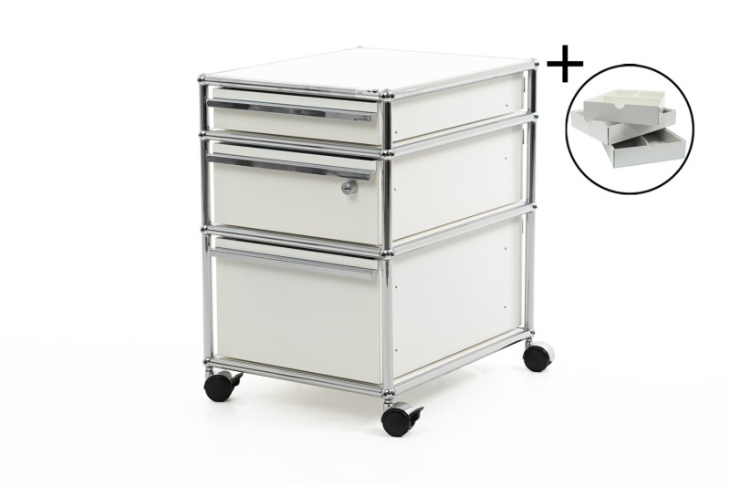 USM Haller Rollcontainer Reinweiß RAL 9010