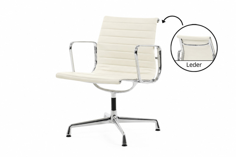 Vitra EA 107 Leder / Cremeweiß