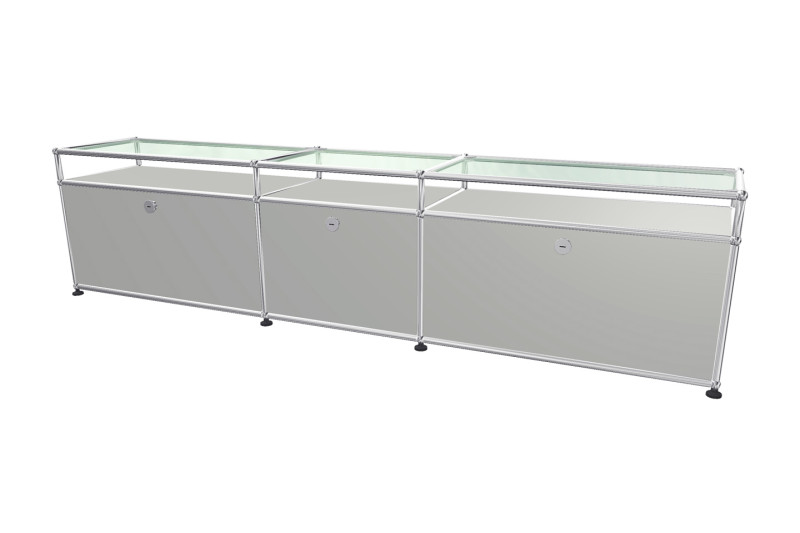 USM Haller TV-Board / Lowboard mit Glastablaren