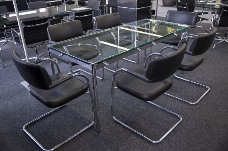 Usm Haller Table De Conference Bureau Verre 175 X 75 Cm Bureaux Usm Haller Classiques Du Design Sebworld Fr