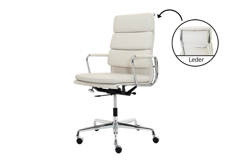 Vitra Soft Pad EA 219 Office Swivel Chair Leather / Light Beige