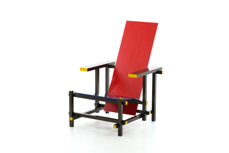 Cassina Red and Blue Stuhl / Holz