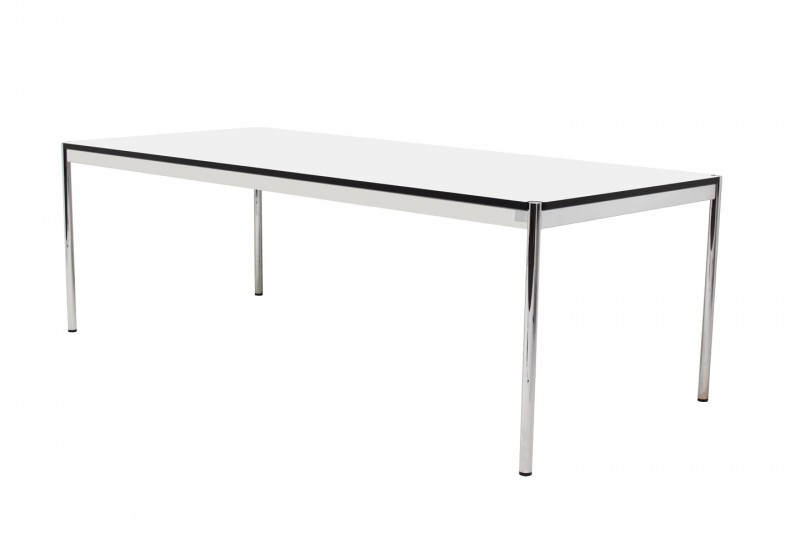 USM Haller Konferenztisch Kunstharz / Perlgrau / Weiß 225 x 100 cm