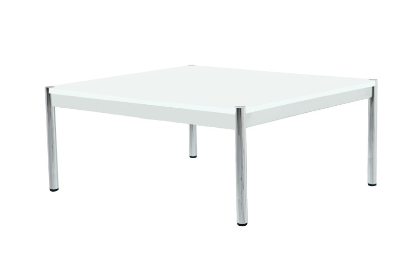 USM Haller Table de Réunion Verre / Blanc 100 x 100 cm