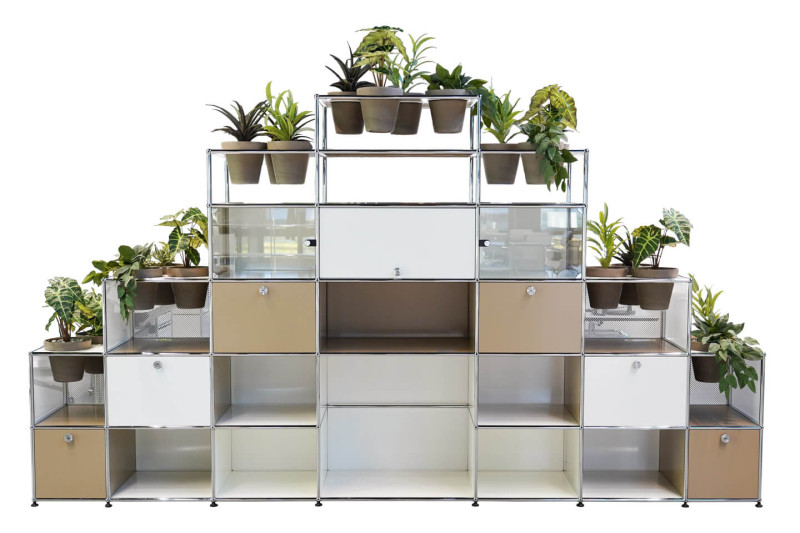 USM Haller Wohnwand Reinweiß RAL 9010 / USM Beige