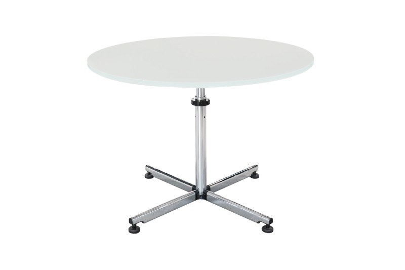 USM Kitos Table de Réunion Verre / Blanc Ø 90 cm