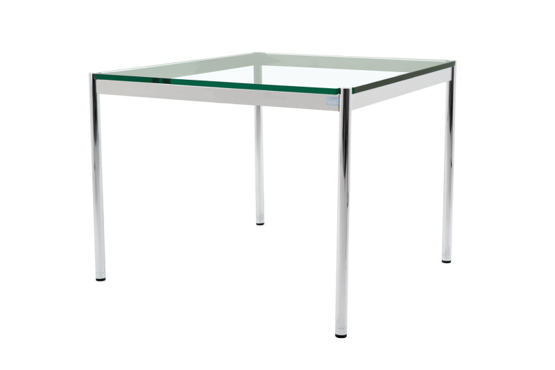 USM Haller Table de Réunion Verre / Blanc 100 x 100 cm