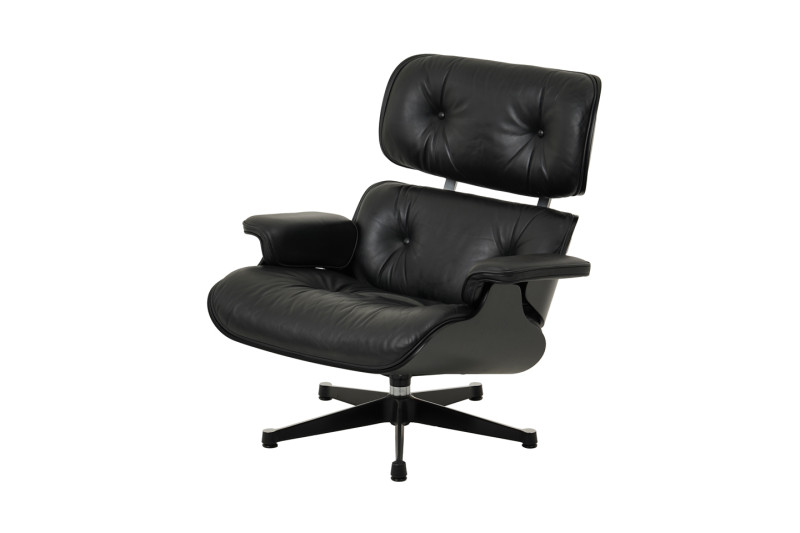 Vitra Lounge Chair Black Version Leder / Holz